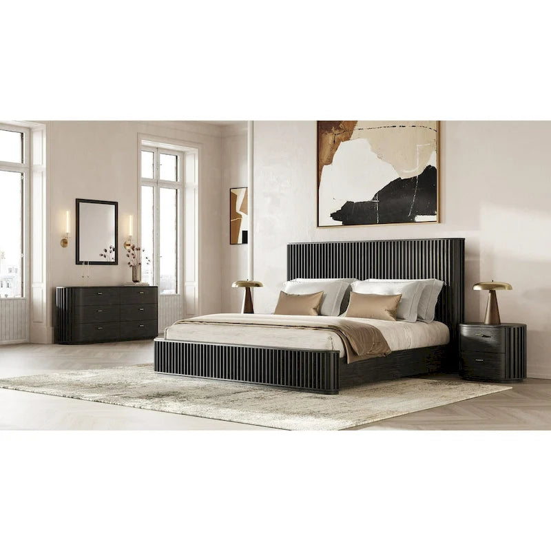 Modrest Fields Modern Black Acacia Dresser