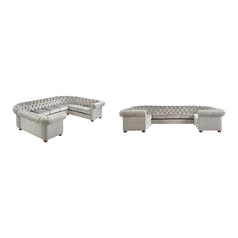 Gdansk 9-Seat U-Shaped Chesterfield Sectional Sofa
