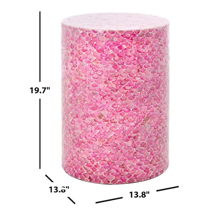 SAFAVIEH Rilla Dark Pink Round Accent Table - 13.8 W x 13.8 L x 19.7 H - 14Wx14Dx20H