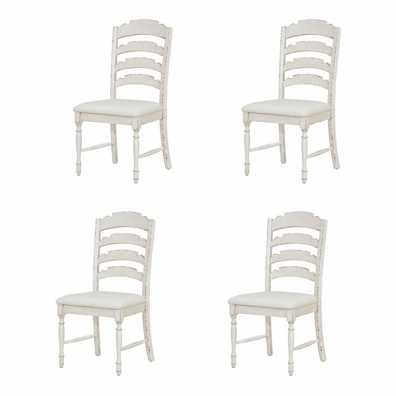 Vintage Traditional 4-Piece Upholstered Dining Chairs with Serrated Backs