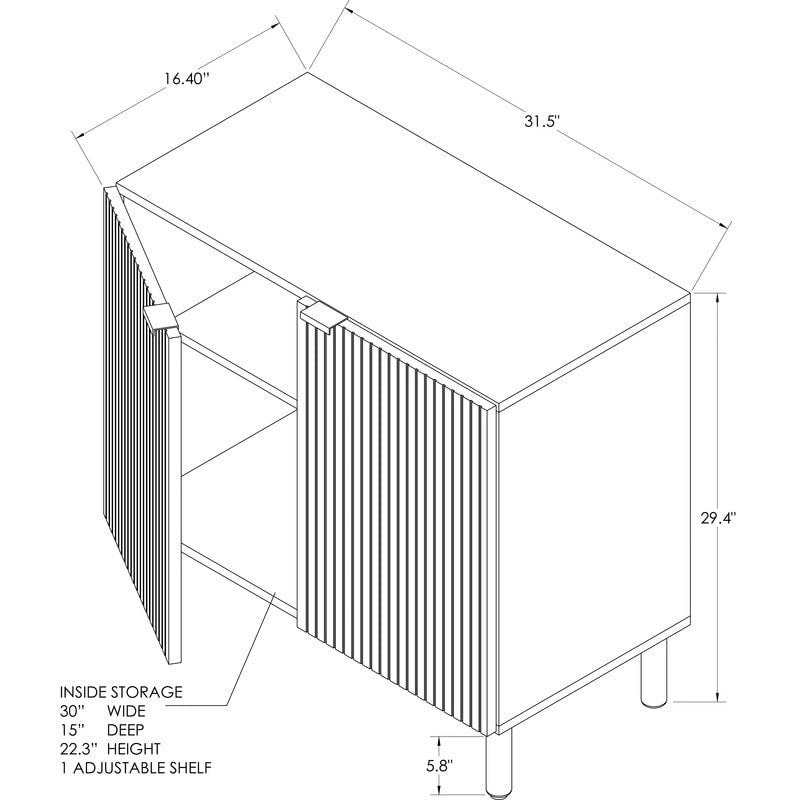 Merk Walnut Cabinet 2 Door