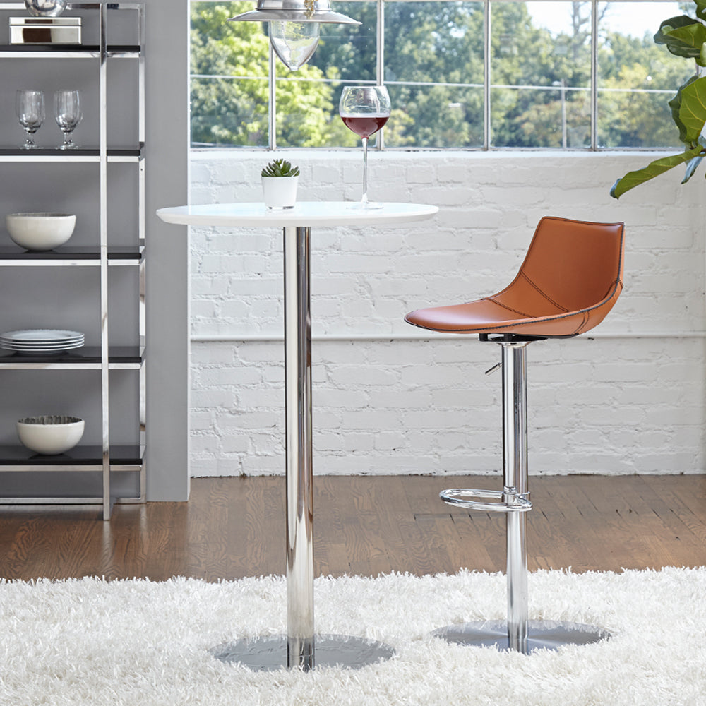 Leather Adjustable Swivel Stool