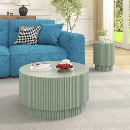 15.72-inch H-Barrel Coffee Table, Nordic Style, Simple Design, Suitable For Indoor And Outdoor Use, Magnesium Oxide Material