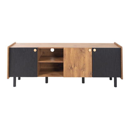 Mid Century TV Stand with 3 Cabinets,Media Console Table for TVs up to 70,Entertainment Center with Storage for Living room