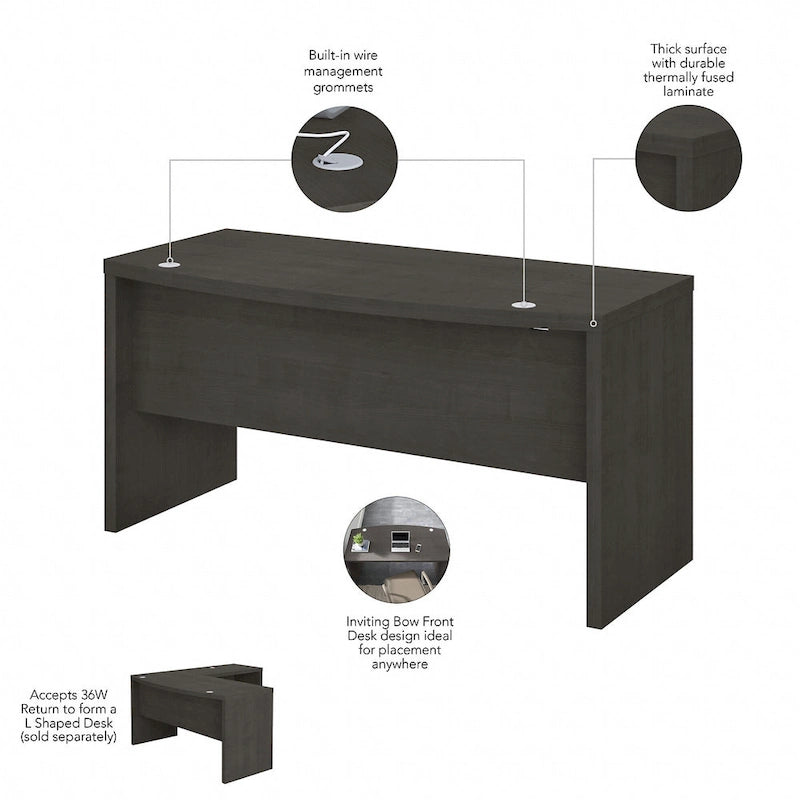 Echo 60W Bow Front Desk by Bush Business Furniture