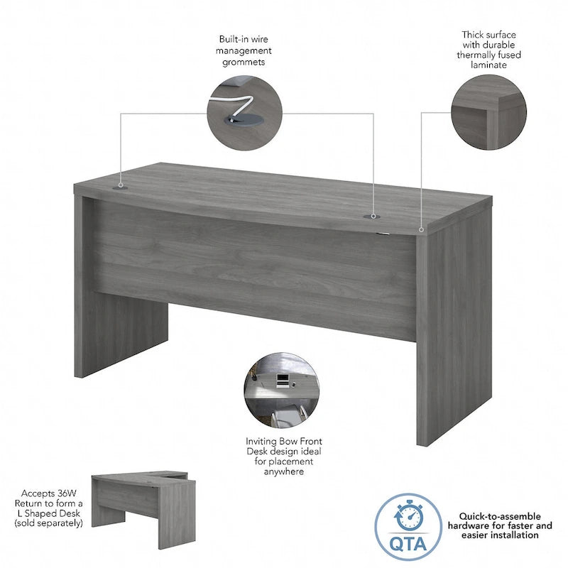Echo 60W Bow Front Desk by Bush Business Furniture