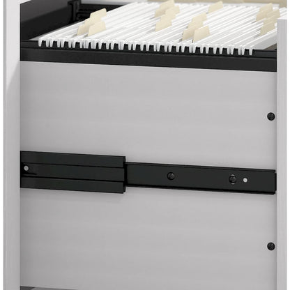 Key West 60W L Shaped Desk with Mobile File Cabinet by Bush Furniture