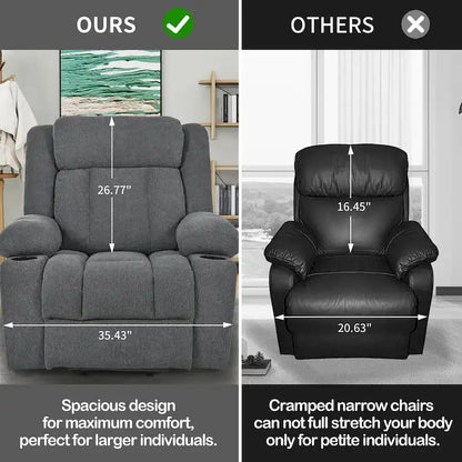 Power Lift Recliner Chair for Elderly, Fabric Lift Chairs w/ Extended Footrest, with 2 Cup Holders,Side Pockets, Remote Control