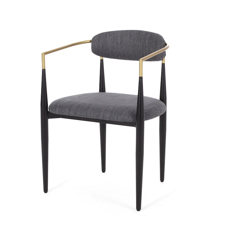 Biscay Fabric Upholstered Iron Dining Chairs (Set of 2) by GDFStudio