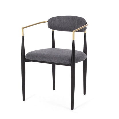 Biscay Fabric Upholstered Iron Dining Chairs (Set of 2) by GDFStudio