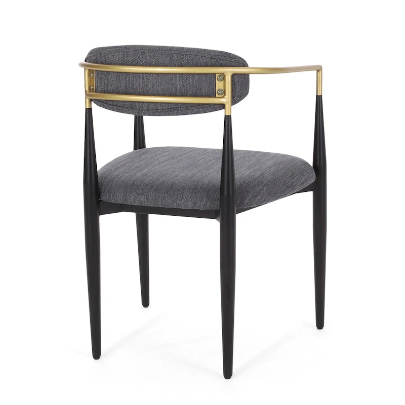 Biscay Fabric Upholstered Iron Dining Chairs (Set of 2) by GDFStudio