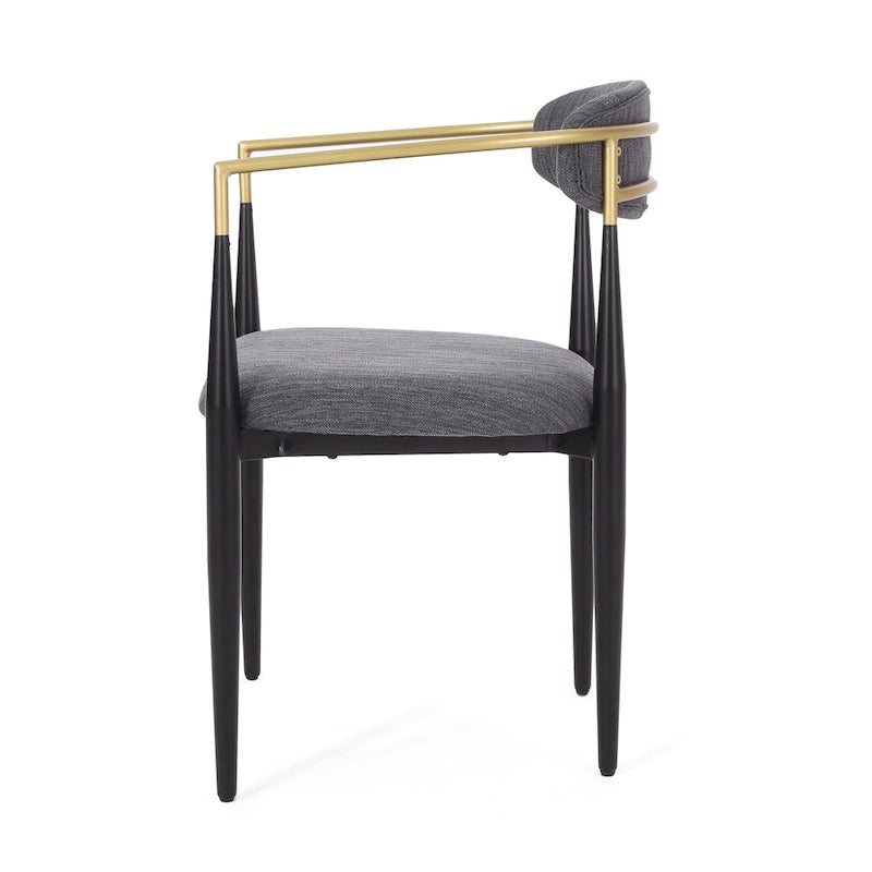 Biscay Fabric Upholstered Iron Dining Chairs (Set of 2) by GDFStudio