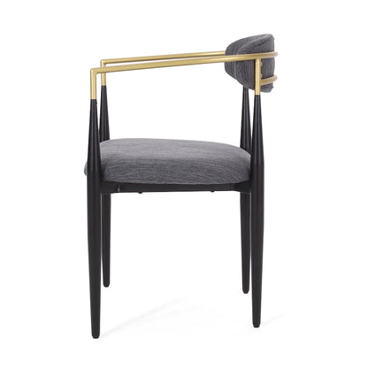 Biscay Fabric Upholstered Iron Dining Chairs (Set of 2) by GDFStudio