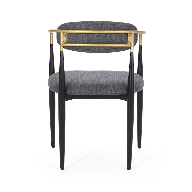 Biscay Fabric Upholstered Iron Dining Chairs (Set of 2) by GDFStudio