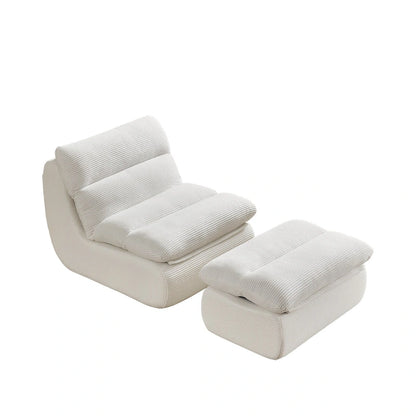34 Modern Single Sofa Upholstered Sponge Couch with Ottoman for Small Space