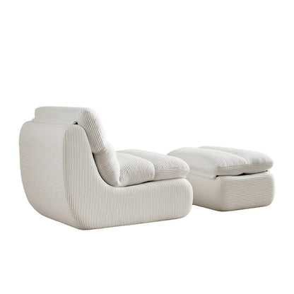 34 Modern Single Sofa Upholstered Sponge Couch with Ottoman for Small Space