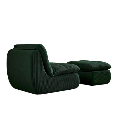 34 Modern Single Sofa Upholstered Sponge Couch with Ottoman for Small Space