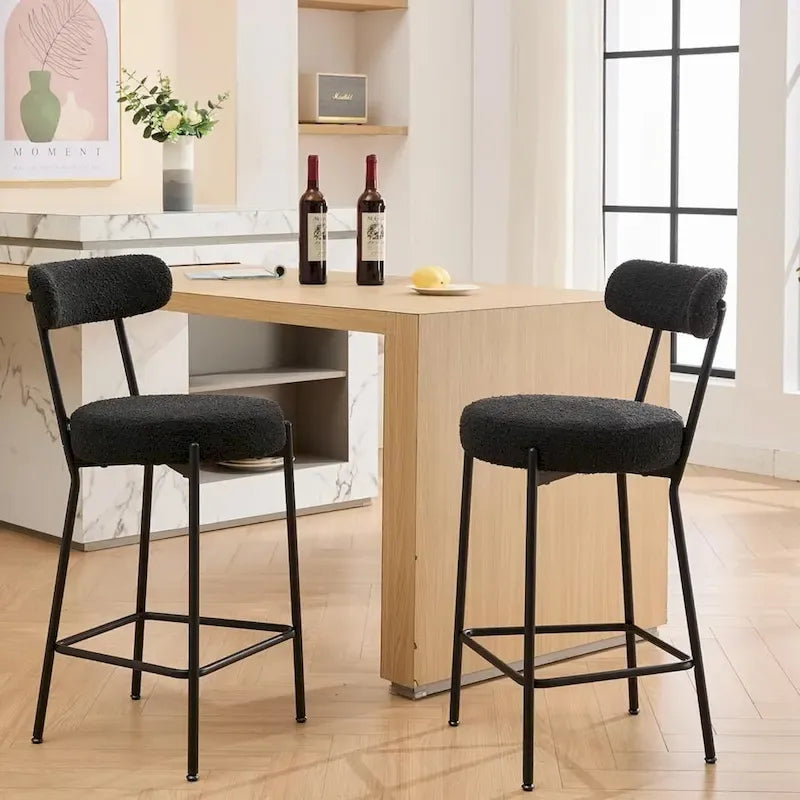 Bar Stools Set of 2, 30 Inch Upholstered Barstools