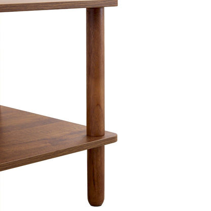 39 Coffee Table with 2-Tier Rubberwood Legs