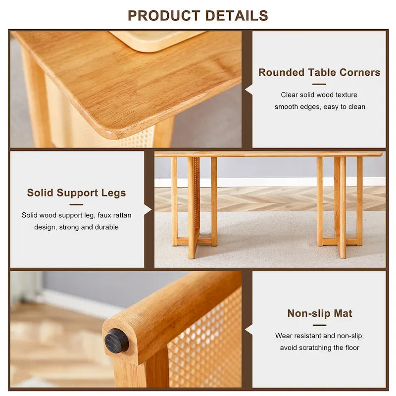 59 Retro Rubberwood Table with Walnut Finish