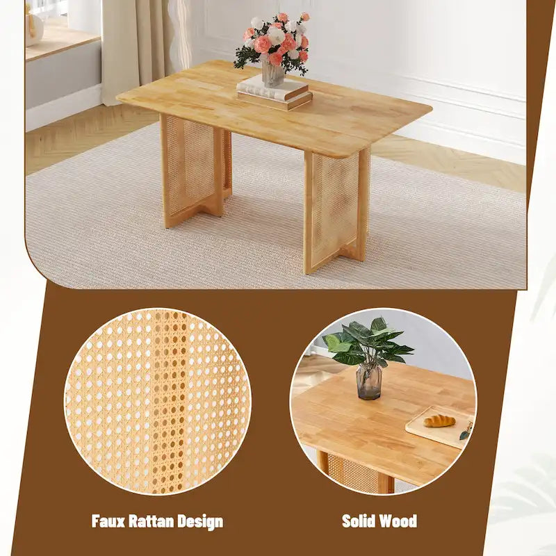 59 Retro Rubberwood Table with Walnut Finish