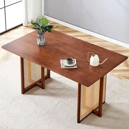59 Retro Rubberwood Table with Walnut Finish