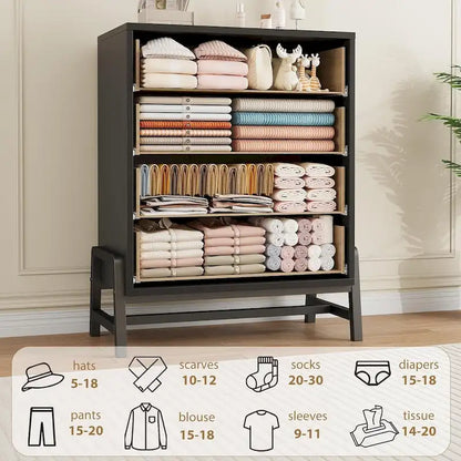 38.6 Tall 4 Drawer Dresser with Storage Freestanding
