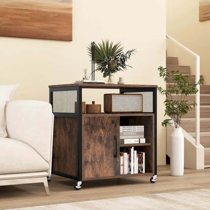 Costway File Cabinet on Wheels with Charging Station & Cable - See Details