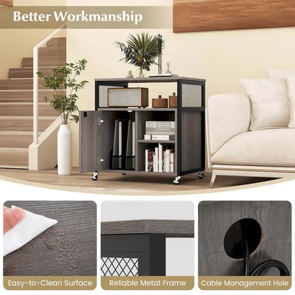 Costway File Cabinet on Wheels with Charging Station & Cable - See Details