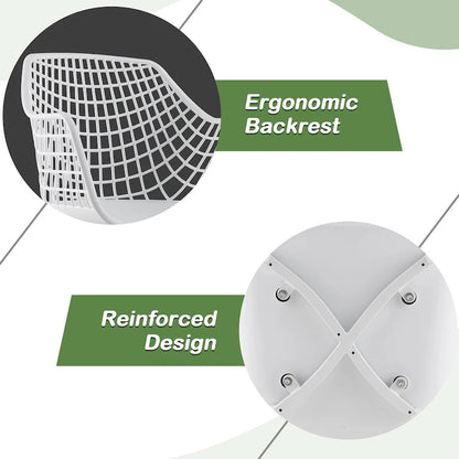 Costway Modern Dining Chair Set of 4 Plastic Shell Hollow withMetal