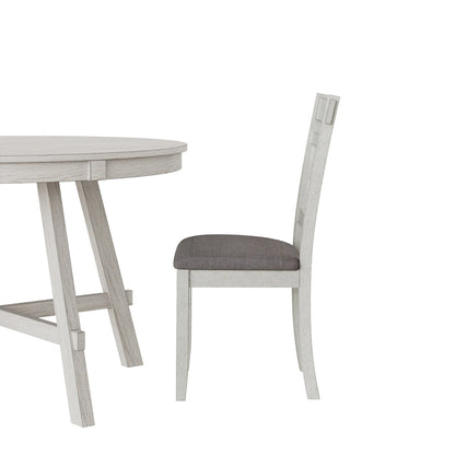 VECELO Solid Wood Dining Chairs with Linen Fabric SeatingKitchen Chairs Set of 2/4/6