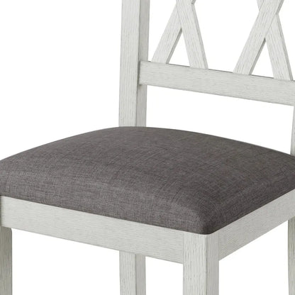 VECELO Solid Wood Dining Chairs with Linen Fabric SeatingKitchen Chairs Set of 2/4/6