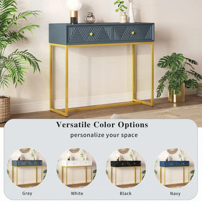 Modern Sleek Console Table with Storage, Grey