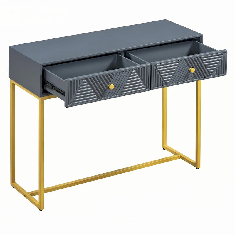 Modern Sleek Console Table with Storage, Grey