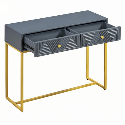 Modern Sleek Console Table with Storage, Grey