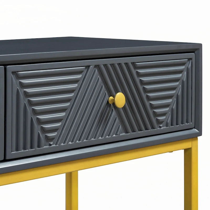 Modern Sleek Console Table with Storage, Grey