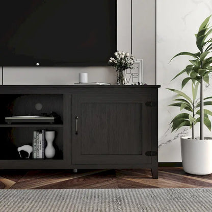 Industrial TV Stand with 2 Storage Cabinet and 4 Shelf Storage for Living Rooms Bedrooms and Playrooms