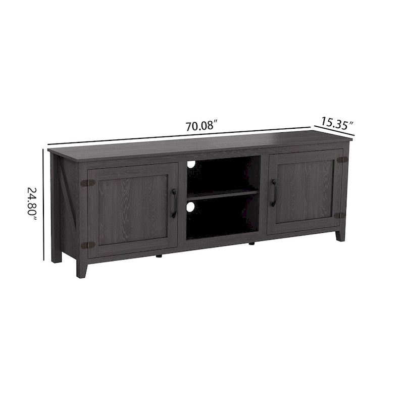 Industrial TV Stand with 2 Storage Cabinet and 4 Shelf Storage for Living Rooms Bedrooms and Playrooms