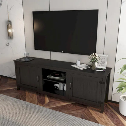 Industrial TV Stand with 2 Storage Cabinet and 4 Shelf Storage for Living Rooms Bedrooms and Playrooms