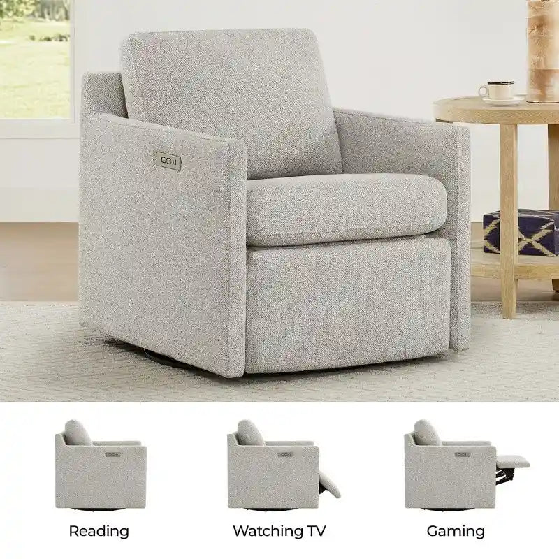 Nora Electric Power Swivel Chair with Footrest Recline