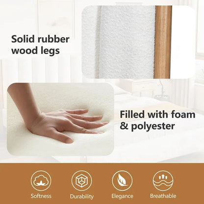 Luxurious Upholstered Bed Frame with Sturdy Wooden Legs