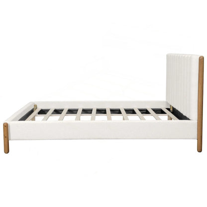 Luxurious Upholstered Bed Frame with Sturdy Wooden Legs