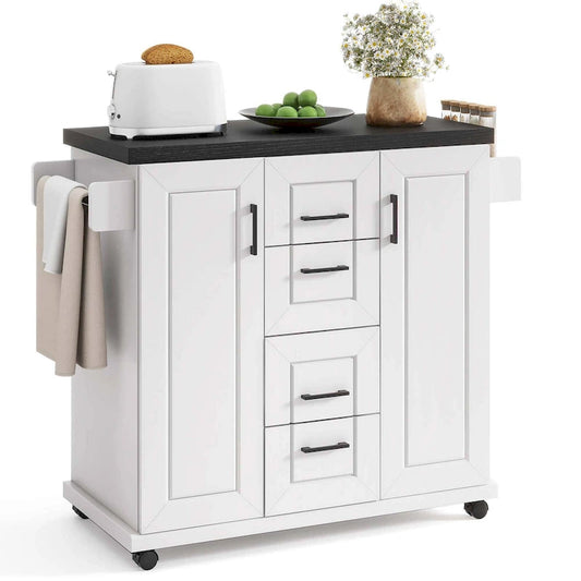 Costway Rolling Kitchen Island Cart on Wheels Mobile Serving Utility - See Details