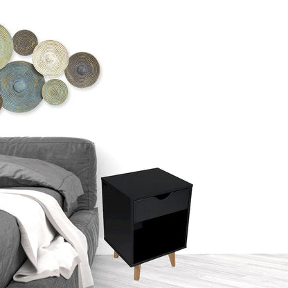 24-Inch Wood 2-Drawer Nightstand Modern Bedside or End Table with Storage