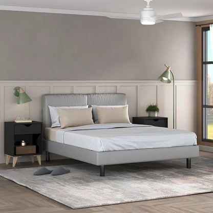 24-Inch Wood 2-Drawer Nightstand Modern Bedside or End Table with Storage
