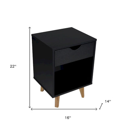 24-Inch Wood 2-Drawer Nightstand Modern Bedside or End Table with Storage