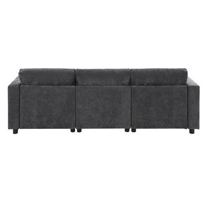 U Shaped Modular Sectional Sofa with Storage Pockets, Pillows, Ottoman