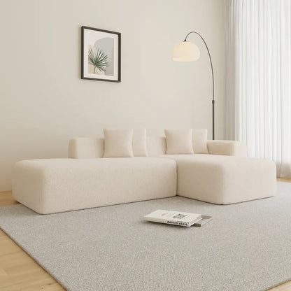 105.51 Modern L-Shape 5 Seater Modular Sectional Sofa Couch with Chaise Lounge, in Soft Lambswool Sherpa Fabric