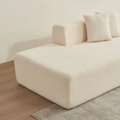 105.51 Modern L-Shape 5 Seater Modular Sectional Sofa Couch with Chaise Lounge, in Soft Lambswool Sherpa Fabric
