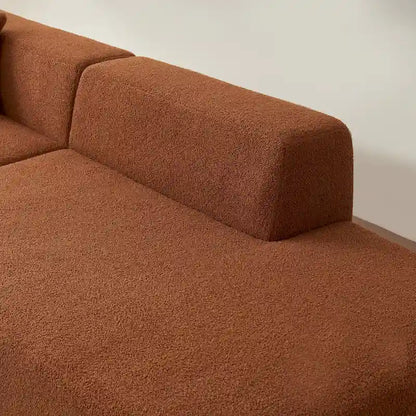 105.51 Modern L-Shape 5 Seater Modular Sectional Sofa Couch with Chaise Lounge, in Soft Lambswool Sherpa Fabric